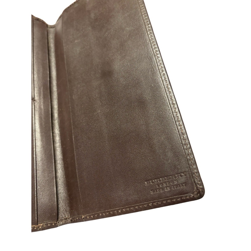 Burberry London Nova Check Canvas Leather Bifold Long Wallet Brown Made in Italy - Picture 6 of 7